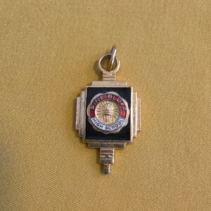 Pine Bluff High School Vintage Charm Pendant in Black and Gold Tone (Unmarked)